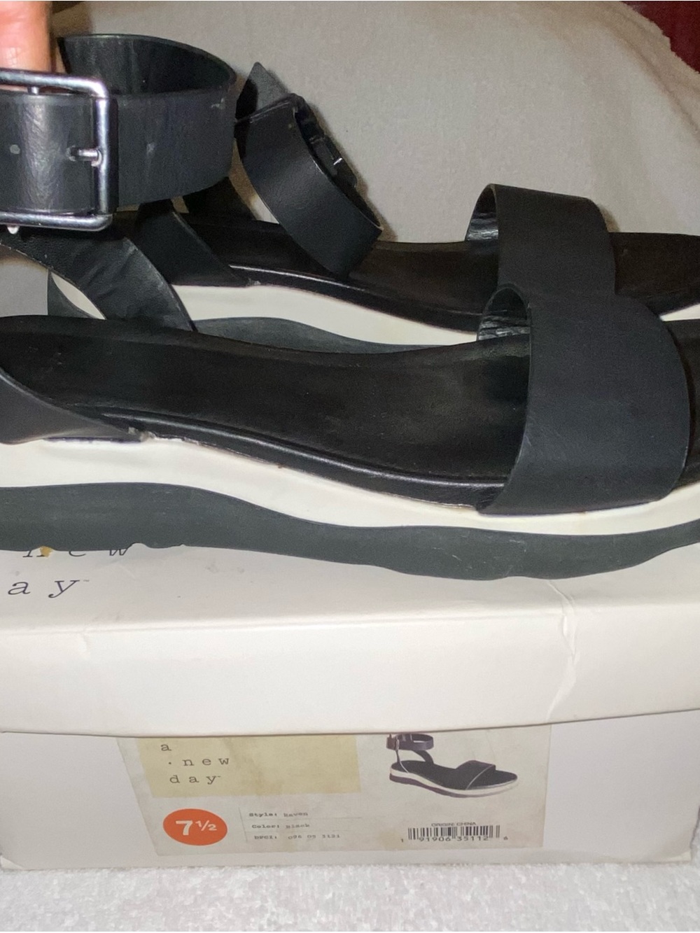 a new day Black Platform Ankle-Strap Sandals